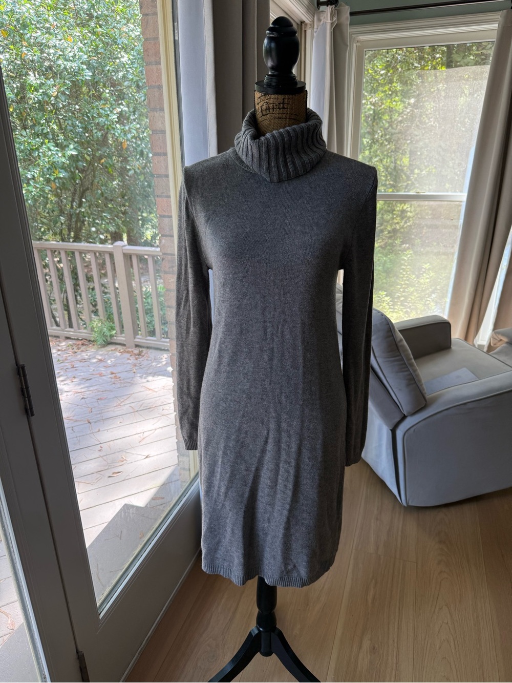 J. Crew Charcoal Gray Turtleneck Sweater Dress